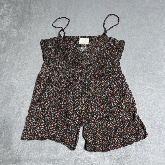 Y2K Quiksilver Cami Top‎ Womens Small Button Front Beach Surf Boho Dainty - Picture 1 of 9